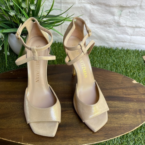 Stuart Weitzman Anastasia 100
Suede Sandal in Metallic size 8.5 - Picture 3 of 10